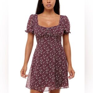 B Darlin Burgundy Floral Midi Dress